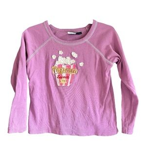 Mini Boden size 5-6 popcorn appliqué purple top